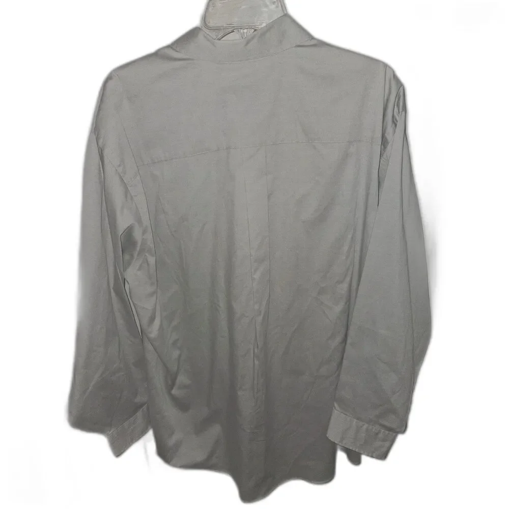 Geoffrey Beene Fitted Sateen Gray Dress Shirt Sz 18 - Picture 2 of 3